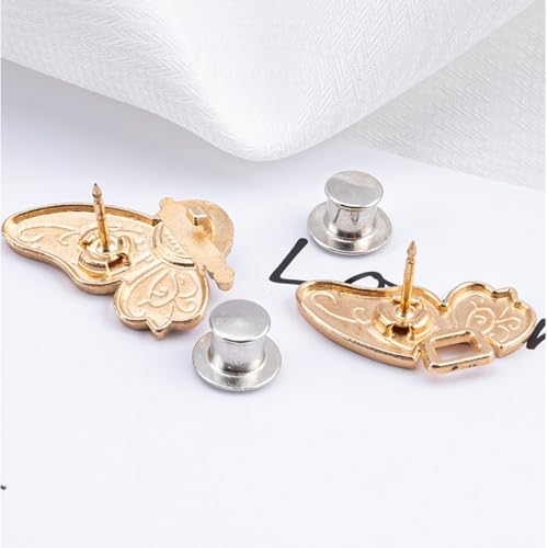 Floral Pearl Butterfly Waist Button, Jeans Button, Detachable Decorative Waist Button.-Red2