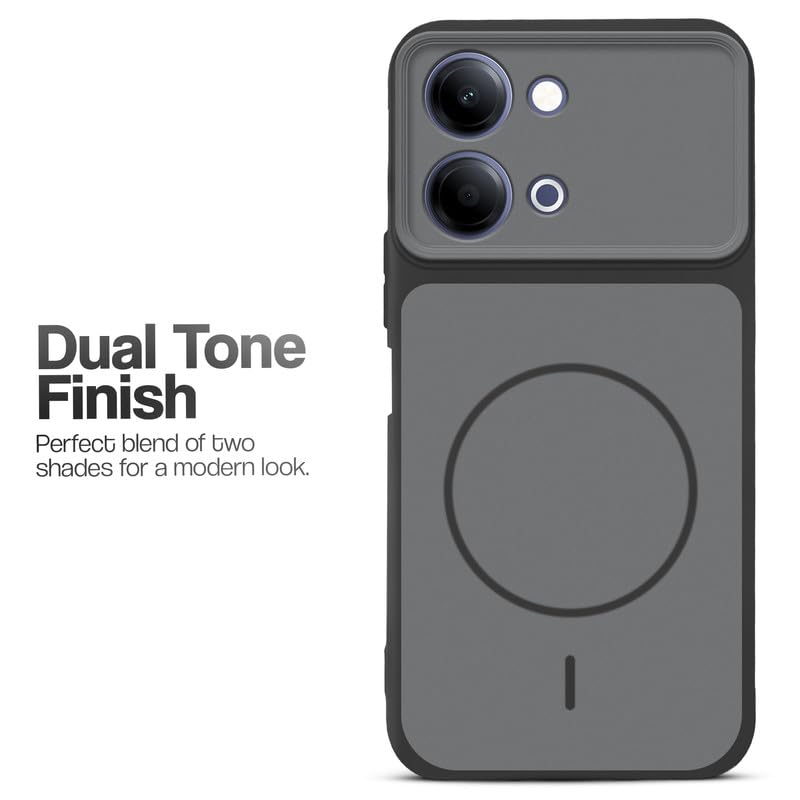 Image of Mr. Case Back Cover for Vivo Y11 5G | Ring Design Protective Case with Camera Cut Protection | Anti Slip Grip | Shockproof Mobile Cover - Black