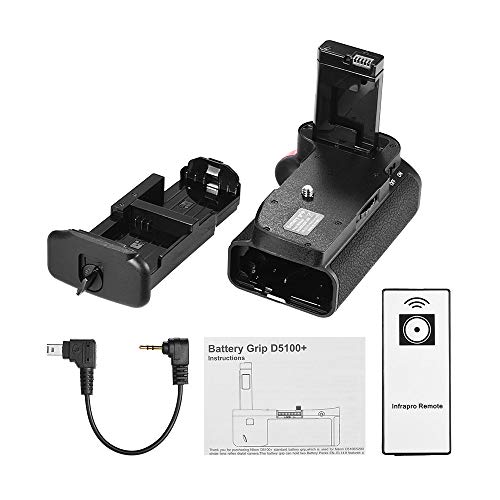 Vertical Battery Grip Holder for Nikon D5100 D5200 DSLR Camera EN EL14 Battery Powered with IR Remote Control Camera Grip for Vertical Extended Battery Life