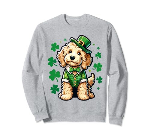 Lucky Golden Doodle Cane Bambini Uomini Donne St Patricks Day Dog Felpa