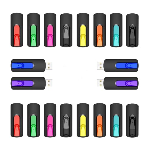 Image of RAOYI 20Pcs 4GB USB Flash Drives Slide Retractable Memory Stick Bulk USB 2.0 Thumb Drive Jump Drive Zip Drive USB Sticks Data Storage Backup for PC Mac (4G, 10 Mixed Color)