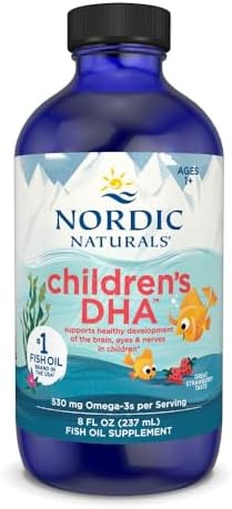 Nordic Naturals Children'S Dha For Omega 3|Fish Oil For Kids 530Mg From Arctic Cod Liver Oil|Omega 3 Fish Oil Epa&Dha For Kids For Brain Development&Immunity|Strawberry Flavour 8 Floz 237 Ml