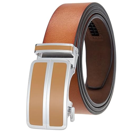 Ceinture cuir boucle automatique homme vintage marron retro