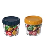 FUNNETOYU Tarros de Vidrio Herméticos para Almacenaje de Granos y Té con Anillo Sellado de Amarillo y Azul para Cocina y Oficina