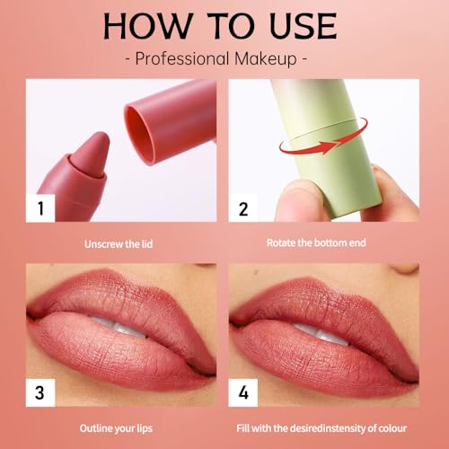 Image of Warm Rosewood Matte Lip Liner Pencil - Smooth & Moisturizing Lip Pencil for Precise Contour, Rich Color Payoff, Lightweight Everyday Lip Makeup, Twist-Up Design,03#
