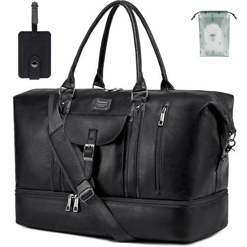 weiatas Leather Travel Duffel Tote