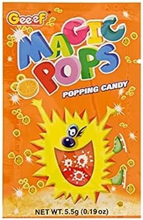 Gee.ef Magic Pops Popping Candy, Orange Flavor, 5 G X 40 Pouches, 200 Gm