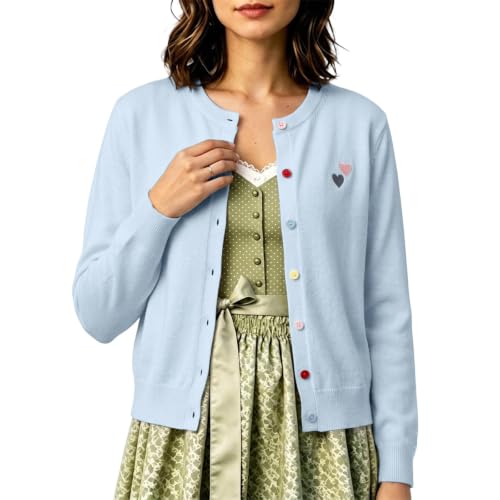 Cardigan Women Cropped Knit Sweater Lightweight Button Down Long Sleeve - image 2