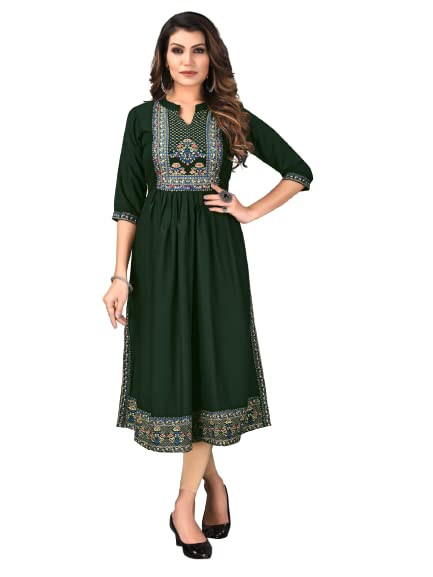 Image of Fabian Fashion Women's Rayon Floral Regular Tunic Shirt