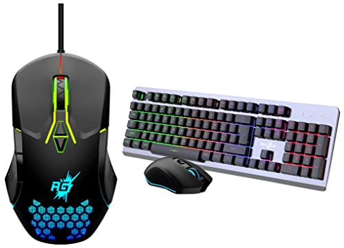 Image of Redgear GC-100 Keyboard-Mouse Combo with 3 Mixed LEDs, Windows Keylock, Floating Keycaps, RGB Mode & A-15 Wired Gaming Mouse with Upto 6400 DPI, RGB & Driver Customization for PC(Black)