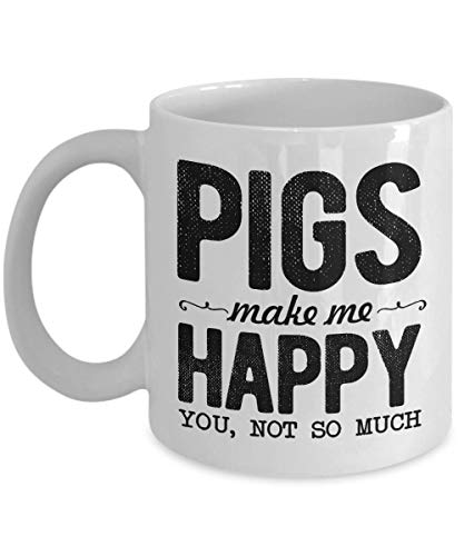 Pigs Make Me Happy You Not So Much Taza Alta Personalizada Grande y acogedora de Barista Profesional para café con Leche y té