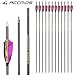 ACCMOS 12pc 28-Inch 800-Spine Arrow Removable Tips Targeting Hunting Arrow Turkey Feather 3 Inch Feathered Carbon Arrows for Traditional Bow Long-Bow Compound Bow Recurve Bow Adult Youth Archery Camo
