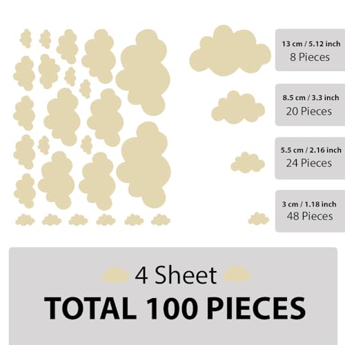 Vinilos Beige Cloud 100 piezas adhesivas de vinilo miniatura 5