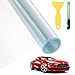 Wzone Covering Carbone Plastique thermoformable Transparent, Covering Film Auto-adhésif 300x30cm avec Grattoir pour résistance aux Rayures, Protection Contre la Poussière, éclaircissement