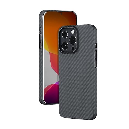 AQUYY Custodia per iPhone 13 Mini, Custodia Protettiva Ultra Sottile in Kevlar in Fibra di Carbonio, Cover Antiscivolo Antiurto Uomo di Grado Militare Compatibile con iPhone 13 Mini, Big Hole