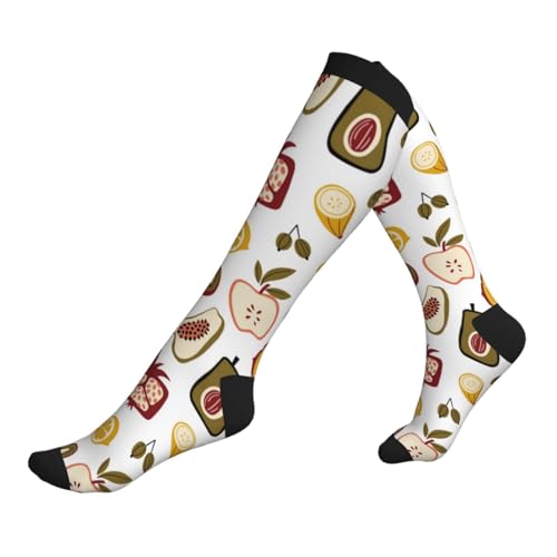 JDNFDR Calcetines de trabajo, calcetines atléticos de sandía de dibujos animados, calcetines casuales para caminar, calcetines antiampollas, para baloncesto, yoga al aire libre