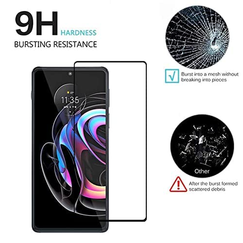 Image of Screen Protector for Motorola Moto Edge 20 Pro (Black) Tempered Glass Edge-to-Edge 6D Screen Guard With Installation Kit