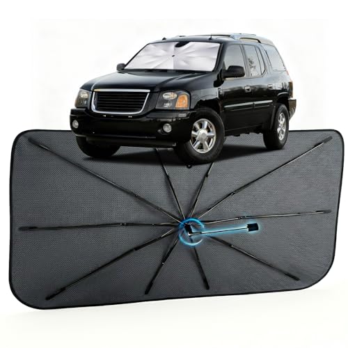 Image of Car Windshield Sun Shade for GMC Envoy 1996-2009 -[Reflective Coated Fabric] Sunshade Umbrella for Front Window, Car Shades Sun Visor Keep Car Cool and Protects Interior, 1:1 Exact Fit