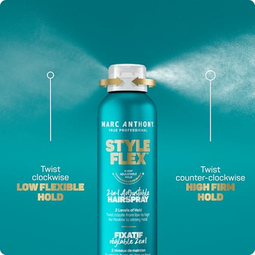 Marc Anthony Flexible to Extra Strong Hold Hair Spray, Style Flex 2-in-1 Adjustable Hairspray for Women & Men - Finishing & Styling Spray for Controlled & Well-Groomed Look - Flake-Free, 9.5 oz - Image 4