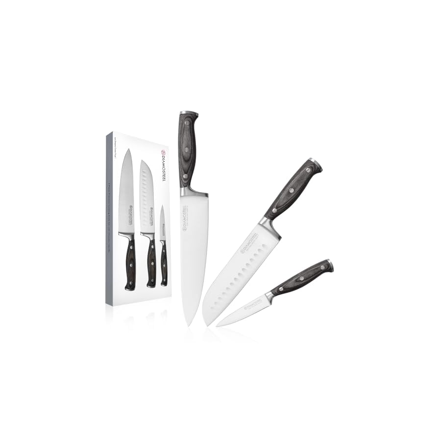 3PCS-Knives-Set-for-Kitchen-Include-8-Chefs-Knife-7-Santoku-Knife-35-Paring-Knife-Professional-Chef-Knife-Set-with-Ergonomic-Pakkawood-Handle-Elegant-Box diamosteel 3PCS Knives Set for Kitchen, Include Chef & Santoku & Paring Knife, Professional Cooking Knife Set with Ergonomic Pakkawood Handle Elegant Present Box