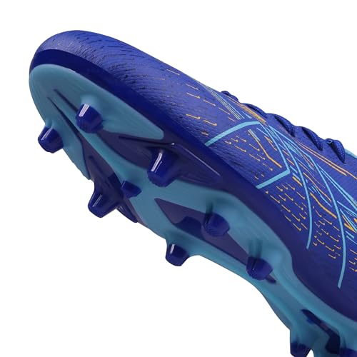 Image of Nivia Neuron Football Studs for Men, Synthetic Leather Upper, TPU Blade Stud Sole, Dual Foam Collar, Ideal for Hard, Grass & Turf Surfaces(Blue /Sky Blue)