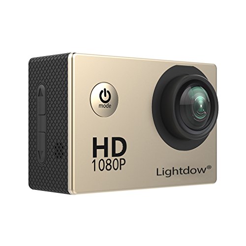 lightdow LD4000 Sports Action Camera HD Waterproof DV Camcorder (Gold)