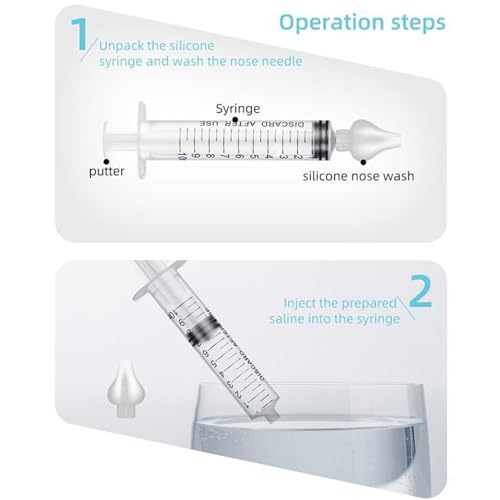 Image of Silicone Baby Nasal Aspirator,Syringe Nasal Irrigator,10ml Nasal Irrigator Portable Infant Nose Cleaner Nose Aspirator with Cleanable (Transparent with Storage Box ﻿)