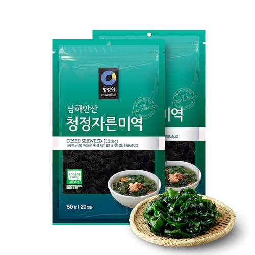 Dried Seaweed Miyeok | Premium Korean Baby Wakame Cut Flakes for Miyeokguk Soup, Miso Soup | Clean South Sea (Namhae) Harvest | 20 Servings | Expands 10x When Soaked | Resealable Bag | Product of Korea [50g, Pack of 2] [100g Total] - O’food