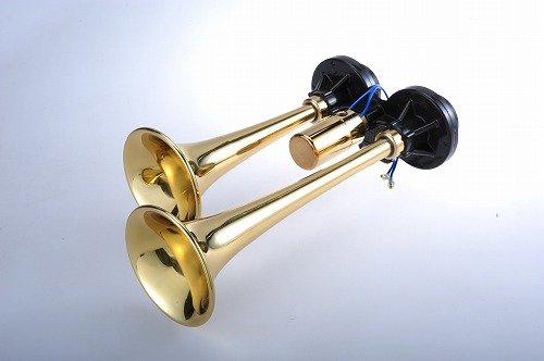 黒いホーン型工芸品 Amazon | 丸型 ビッグホーン 640 mm 12 V 24 V ラッパ エアー