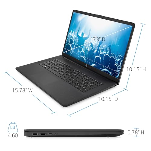 Image of HP 17.3 inch Business Laptop Computer, 64GB RAM 2.2TB Storage (2TB SSD + 256GB Docking Station), 10-Core Intel Core i5, Windows 11 Pro with Microsoft Office, PLUSERA Earphones, Black