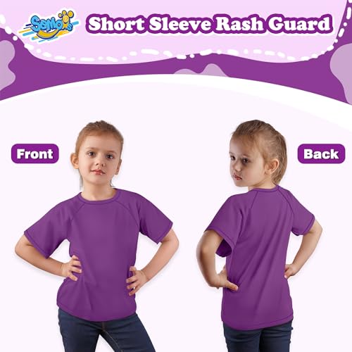 Image of Semois Boys Rash Guard Swim Shirt Short Sleeve Swimwear Toddler Kids Youth Rashguard Water Shirt UPF+ 50 Quick Dry Shirt