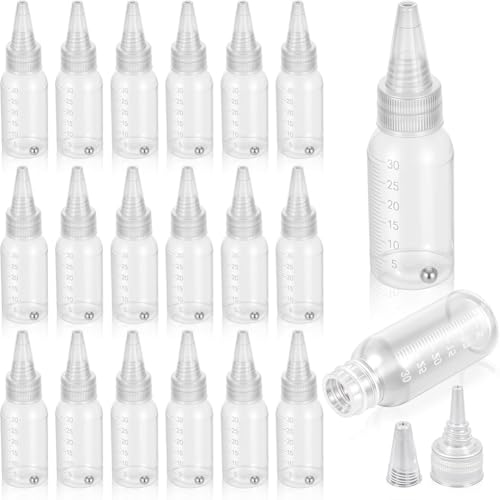 Stineng 20. Botellas de plástico de pintura de aerógrafo, frascos prensables prácticos, con bola mezcladora, 20