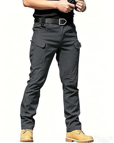 DUOLUVA Pantalon Tactique Hommes Militaire Pant's Men Travail Tactique Pantalon Hommes (X7) Gris L