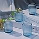 Vohocandle Blaue Teelichthalter12er-Set, Gerippter Teelichtgläser-Kerzenhalter für die Tischdekoration bei Hochzeiten, Teelichtglas für Party und Urlaub