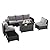 Aoxun Outdoor Patio Furniture Set with 44'' Fire Pit Table, 7 Pcs Outdoor Patio Furniture Sets with 4in Thicken Cushion, Widen Armrests Wicker Outdoor Sectional for Backyard (Waterproof Cover Include)