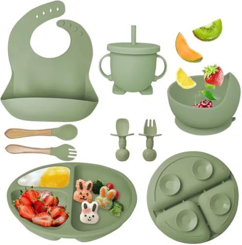 Kit Introdução Alimentar Bebe 8 Peças Silicone Iniciação Para Ali...