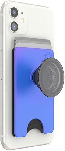 PopSockets Cartera para teléfono con agarre extensible para teléfono, tarjetero para teléfono - Neo Noir