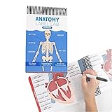 VOTEUR Anatomy Label Lab Workbook, Creative Human Anatomy Busy Book, Physiology Study Tools, 100+ Full-Color Dry-Erase Pages, for Medical School Students, Doctors, Nurses (Blue)