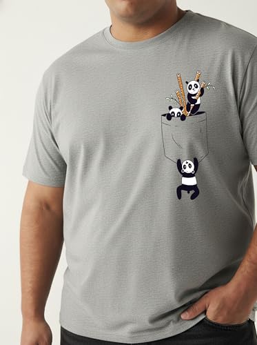 Image of Toodlegram Men's Plus Size Graphic Printed Cotton T-Shirt Casual Round Neck Regular Fit