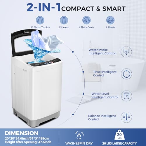 Nictemaw Portable Washing Machine, 20Lbs 2.8 Cu.ft, Glass Lid, Drain Pump - Image 2