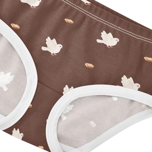 Cute Bird Pigeon Bread Brown Toddler Girls's Underwear 2T 23022374