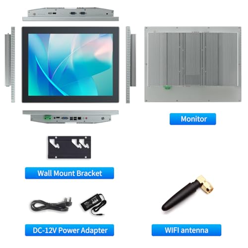 Image of 17 inch Industrial Touch Panel PC, Ratio 4:3 Multi-Touchscreen-Monitor,Wall Mounted Touch Screen Panel Computer,WiFi & Built-in Speakers,IP65 Front,Win 10 I3 RAM 4G+128G SSD