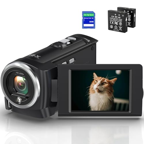 Gcasio Video Camera Camcorder 2.7K QHD 50MP YouTube Vlogging Camera 16X Digital Zoom Webcam 270...
