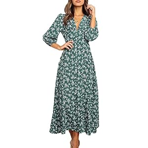 Women'S Fall Dresses 2023 Sleeve Bohemian Floral Maxi Dresses Loose Casual High Waist Boho Printed Maxi Dress, S-Xl 6 41nczhistwl. sl500 . ss300