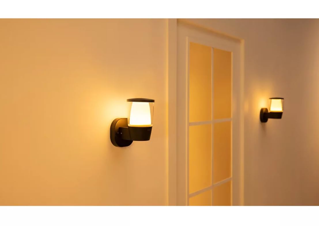 WiZ Lampada da Parete Smart Elpas WiFi, per Esterni, Luce Bianca o Colorata, Dimmerabile, 8.5W, Tecnologia SpaceSense, Controllo Vocale (Alexa, Apple HomeKit, Google Home)