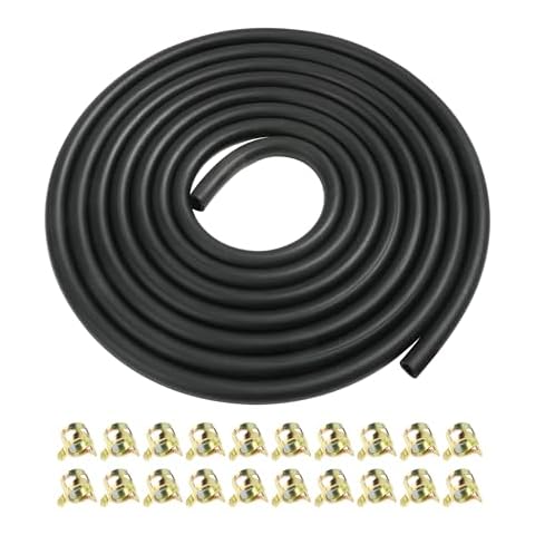 RACOONA 9.85FT Fuel Line,1/4" ID Fuel Line Hose with 20Pcs 2/5" ID Hose Clamps,Car Accessories Gas Line Small Engine Fuel Line,Stretchy Fuel Line for Motorcycle Mowers Tractors and All Small Engines Cover