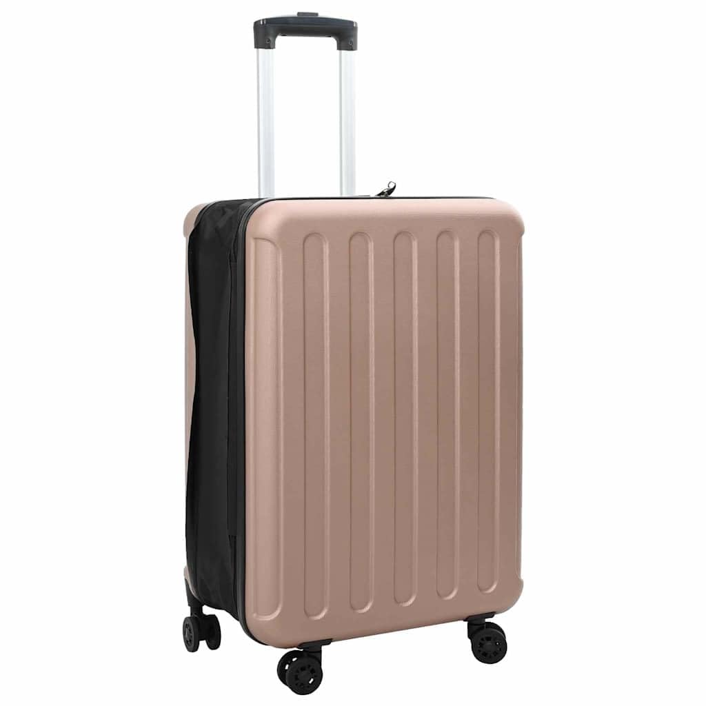 Torba podróżna z zamkiem czarna 34 x 23 x 55,5 cm ABS, różowe złoto, 24 Zoll, Nowoczesny