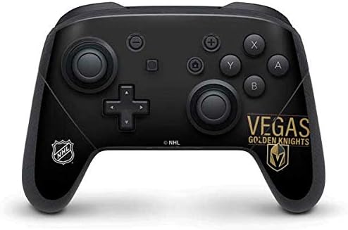 Skinit Decal Gaming Skin Compatible with Nintendo Switch Pro Controller - Officially Licensed NHL Vegas Golden Knights Black Background Design