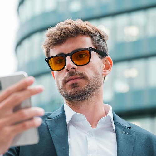 Image of FEISEDY Fashion Blue Light Blocking Glasses for Men Women Computer Gaming Glasses Anti Eyestrain Sleeping Glasses B1225