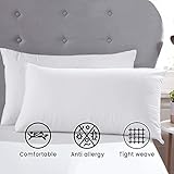 Night Comfort Deluxe Hotel Essential Pillow for Firm Support - Polycotton Cover Filled with Fluffy Hollowfibre Down Alternative Side Sleepers Bed Pillows for Neck Pain Relief, Pack fo 2 - Image 4